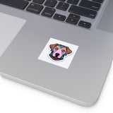 Vibrant Dog Art Square Vinyl Stickers - Colorful Animal Décor for Dog Lovers