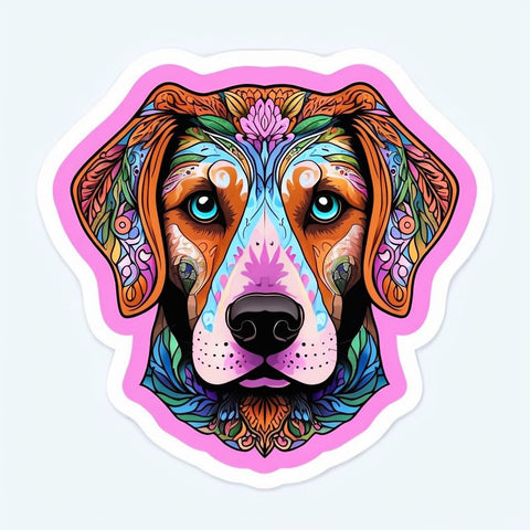 Pink Labrador Vinyl Stickers
